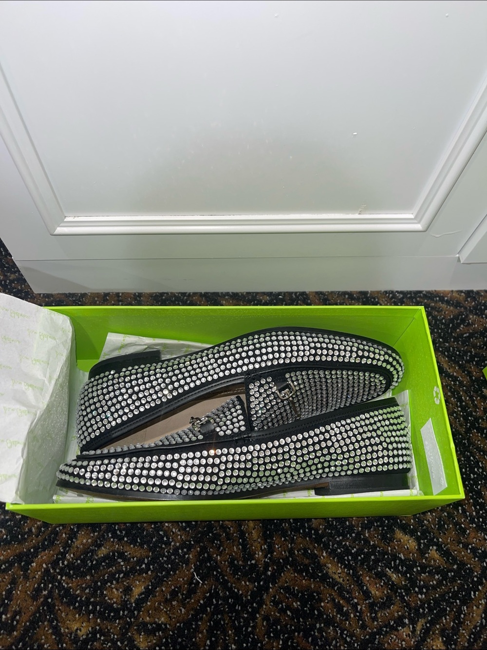 Sam Edelman Black Crystal-Embellished Loafers
